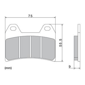 Kočione pločice NISSIN polumetalne 76x55,5x9 mm 2 kom