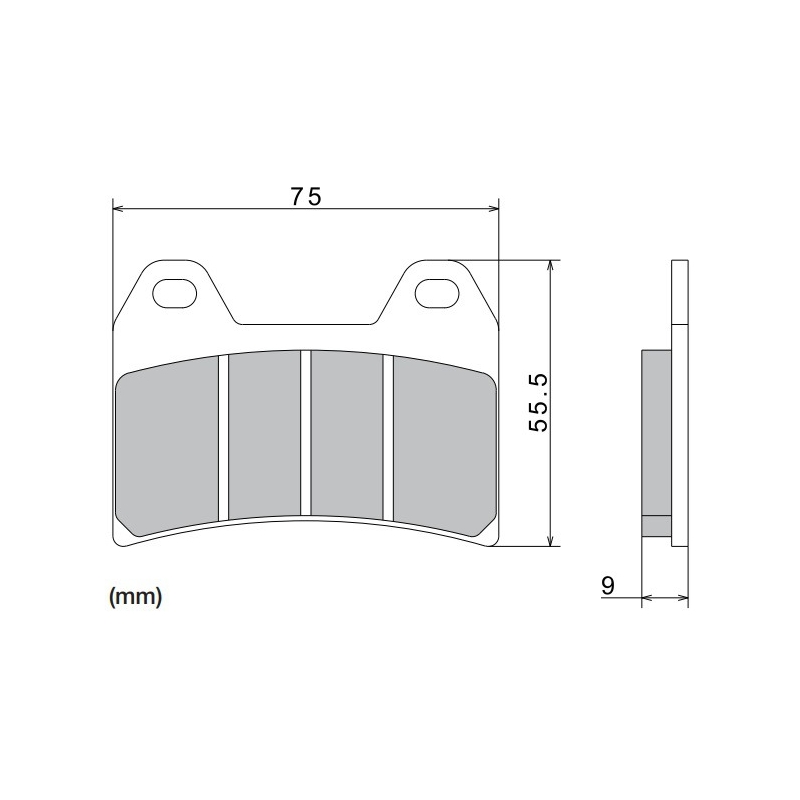 Kočione pločice NISSIN polumetalne 76x55,5x9 mm 2 kom