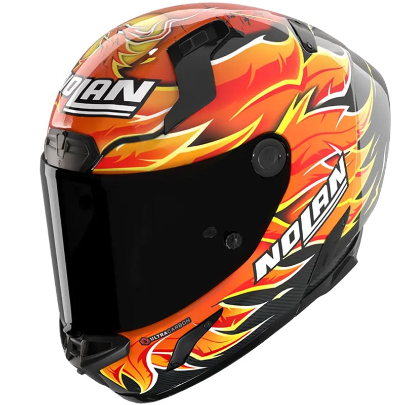Integralna motociklistička kaciga Nolan X-804 RS Ultra Carbon Replica Iannone 368 crno-crveno-narančasto-žuta