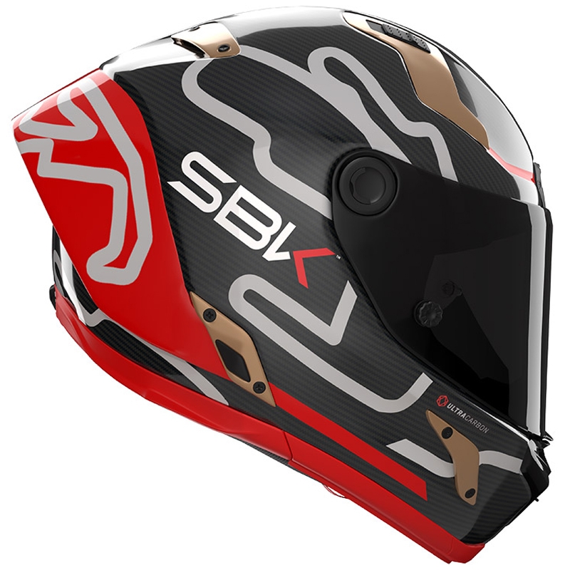 Nolan X-804 RS Ultra Carbon SBK kaciga za motocikle s punim licem, sjajna crno-crveno-zlatna