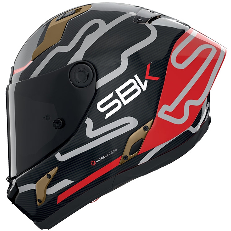 Nolan X-804 RS Ultra Carbon SBK kaciga za motocikle s punim licem, sjajna crno-crveno-zlatna