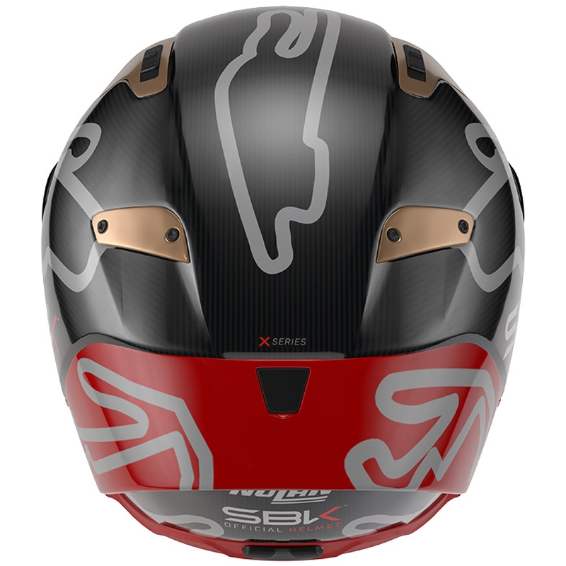 Nolan X-804 RS Ultra Carbon SBK kaciga za motocikle s punim licem, sjajna crno-crveno-zlatna