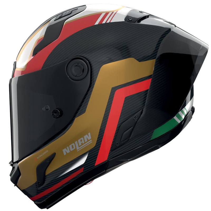 Integralna motociklistička kaciga Nolan X-804 RS Ultra Carbon Piega sjajna crno-zlatna-crveno-zelena