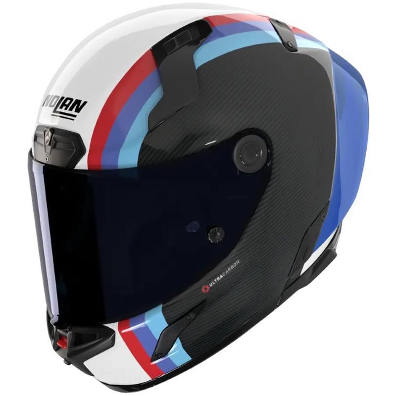 Integralna motociklistička kaciga Nolan X-804 RS Ultra Carbon Gemini 365 sjajna sivo-bijelo-plavo-crvena
