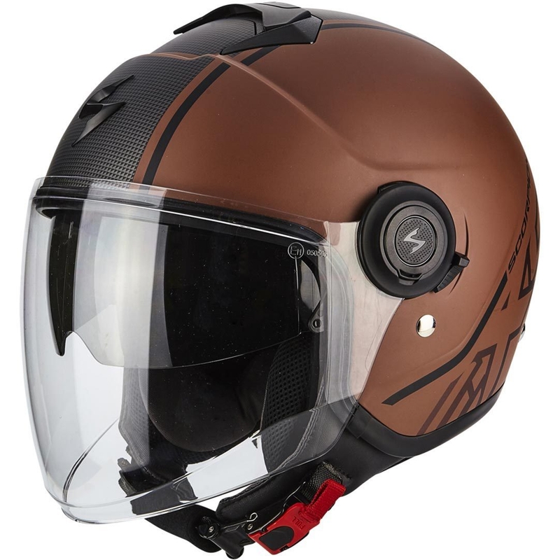 Otvorena motociklistička kaciga Scorpion EXO-CITY Avenue smeđe-crna