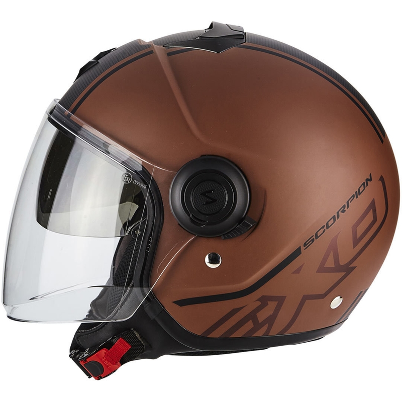 Otvorena motociklistička kaciga Scorpion EXO-CITY Avenue smeđe-crna