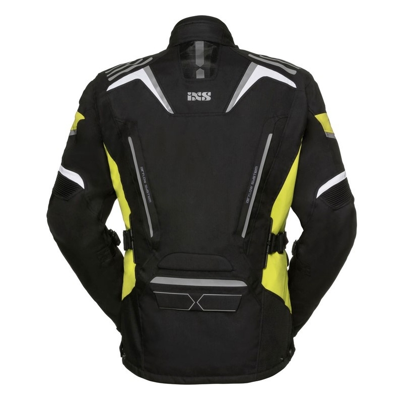 Ženska motoristička jakna iXS Powells crno-bijela-fluo žuta