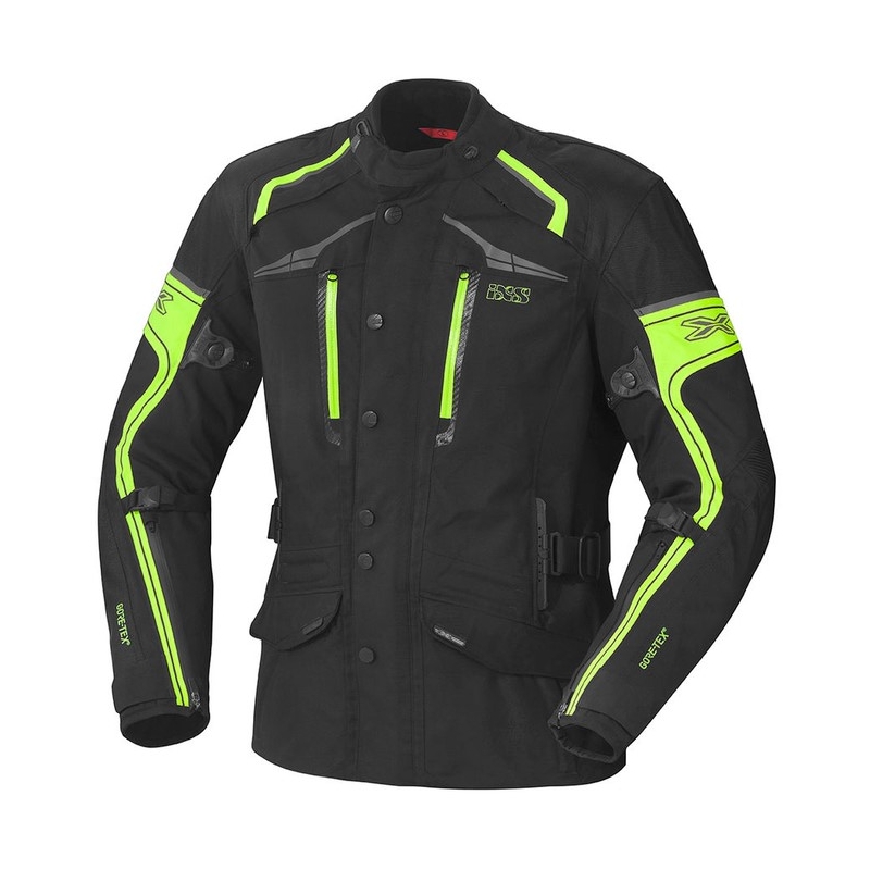 Ženska motoristička jakna iXS Montgomery crno-fluo žuta