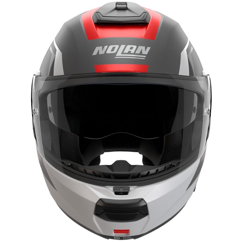 Preklopna motociklistička kaciga Nolan N100-6 Cinetico N-COM 361 mat sivo-bijelo-crvena