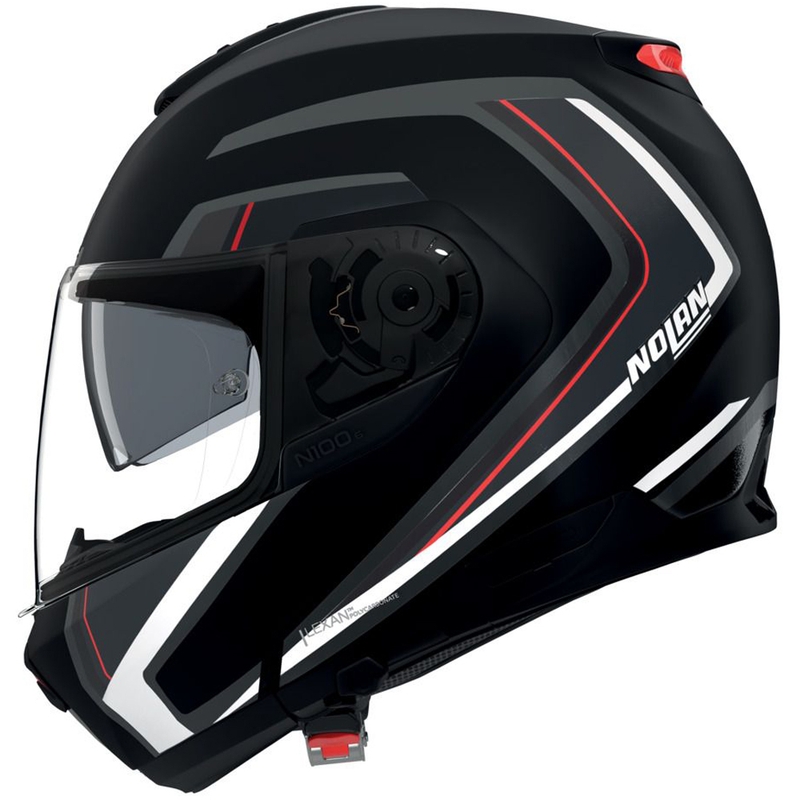 Motociklistička kaciga na preklop Nolan N100-6 Radiante N-com 357 crno-srebrno-crvena