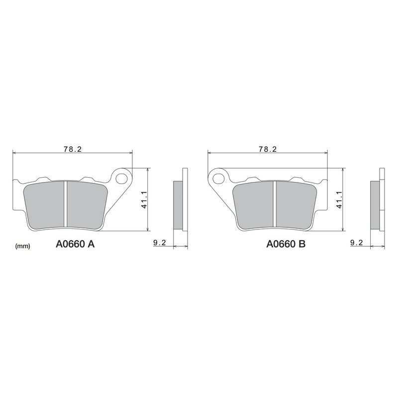 Kočione pločice NISSIN polumetalne 78,2x41,1x9,2 mm 2 kom