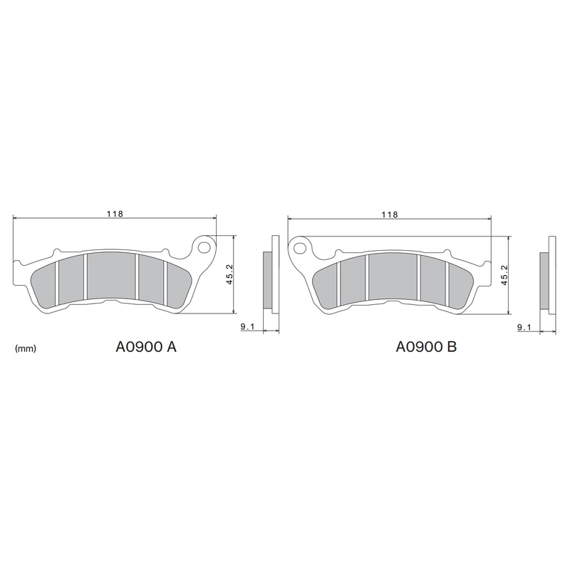 Kočione pločice NISSIN polumetalne 118x45,2x9,1 mm 2 kom