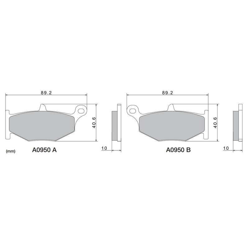 Kočione pločice NISSIN polumetalne 89,2x40,6x10 mm 2 kom