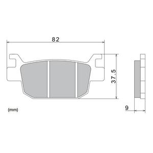 Kočione pločice NISSIN polumetalne 82x37,5x9 mm 2 kom