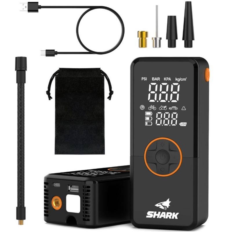 Baterijski kompresor s power bankom SHARK BP-150 crni