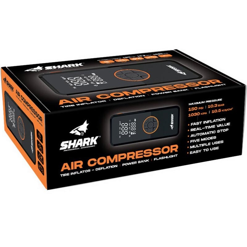 Baterijski kompresor s power bankom SHARK BP-150 crni