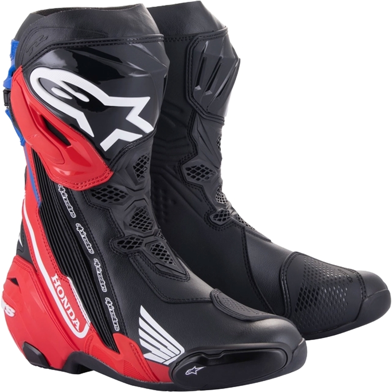 Alpinestars Supertech R Honda motociklističke čizme crno-crvene fluo-plavo-bijele