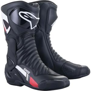 Alpinestars S-MX 6 motociklističke čizme crno-bijelo-sivo-crvene