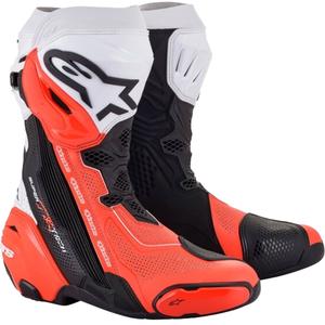 Alpinestars Supertech R Vented motociklističke čizme crno-bijele-fluo crvene