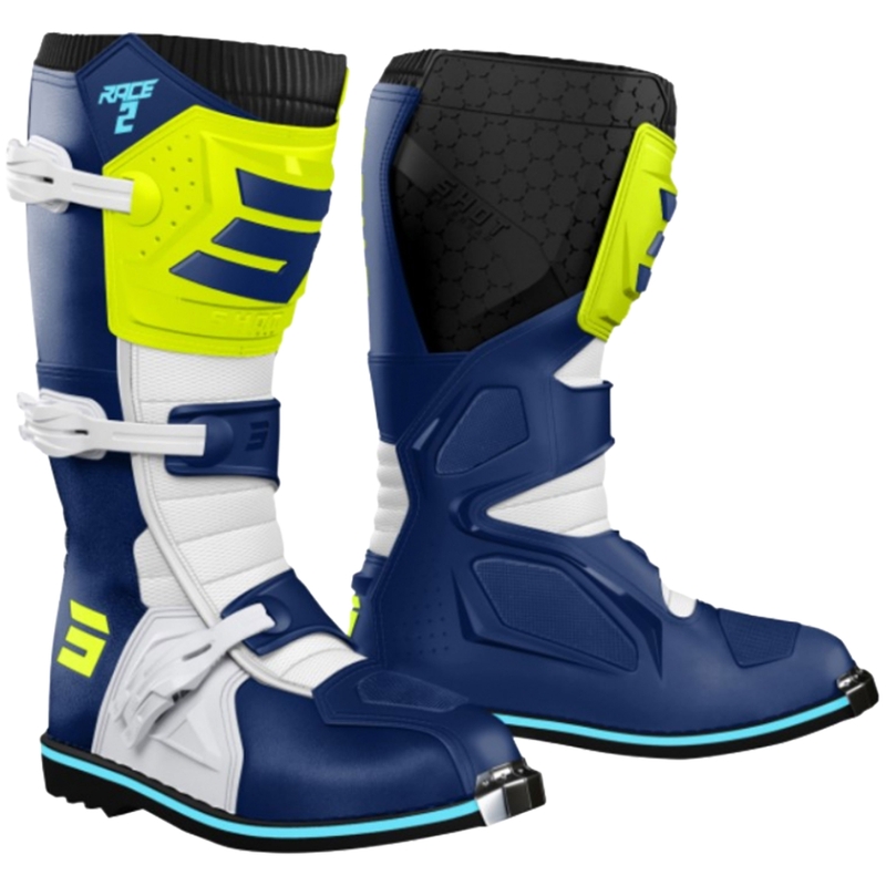 Shot Race 2 motokros čizme plavo-bijelo-fluo žute