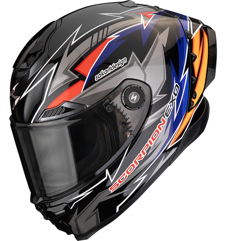 Scorpion EXO-RACE Air Move On FIM2 full face motociklistička kaciga crno-plavo-narančasta