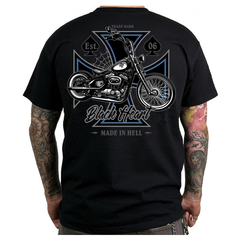 Muška majica kratkih rukava Black Heart Chopper Cross