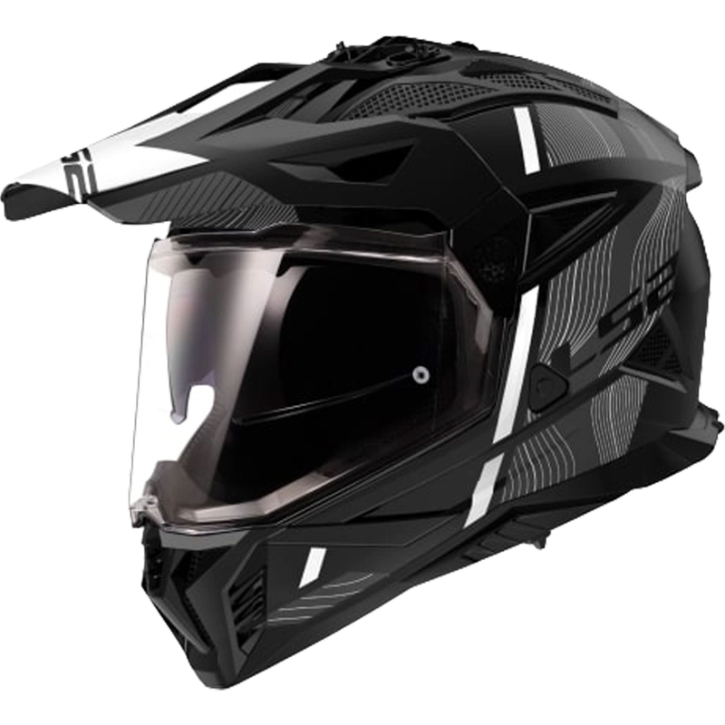 Enduro motociklistička kaciga LS2 MX702 PIONEER II HILL mat crno-bijela