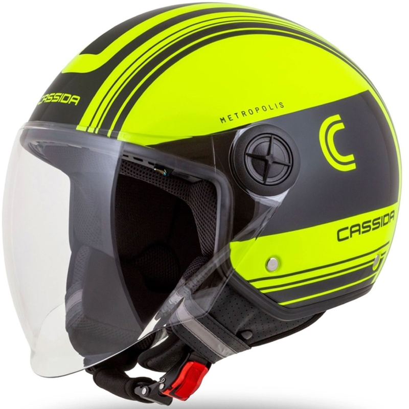 Otvorena motociklistička kaciga Cassida Handy Metropolis Safety fluo žuto-crna-reflektirajuća siva