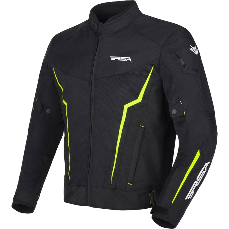 Motoristička jakna RSA Bolt crno-bijela-fluo žuta