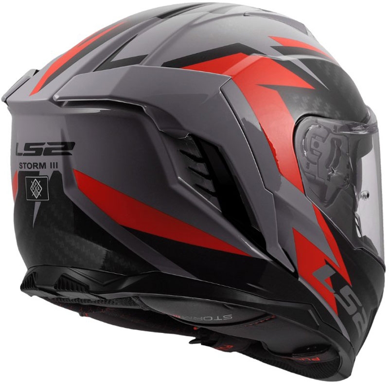 Integralna motociklistička kaciga LS2 FF818 Storm III Dynamo sjajna sivo-crvena