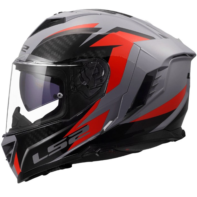 Integralna motociklistička kaciga LS2 FF818 Storm III Dynamo sjajna sivo-crvena