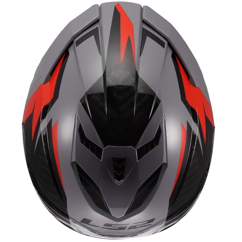 Integralna motociklistička kaciga LS2 FF818 Storm III Dynamo sjajna sivo-crvena