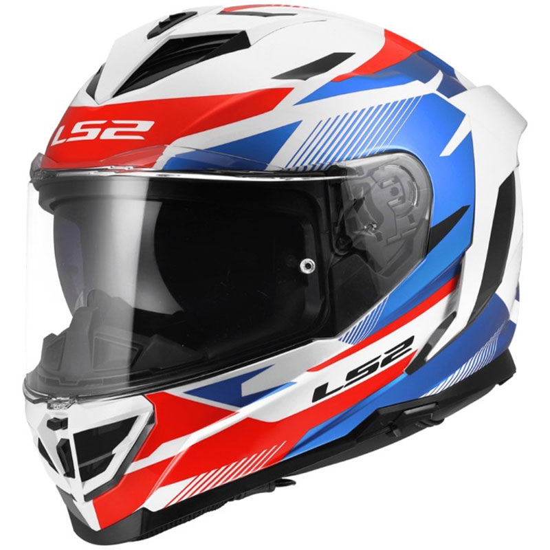 Integralna motociklistička kaciga LS2 FF818 Storm III Komai sjajna bijelo-plavo-crvena
