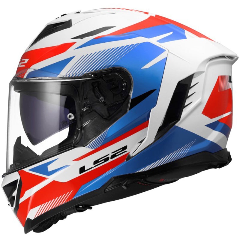 Integralna motociklistička kaciga LS2 FF818 Storm III Komai sjajna bijelo-plavo-crvena