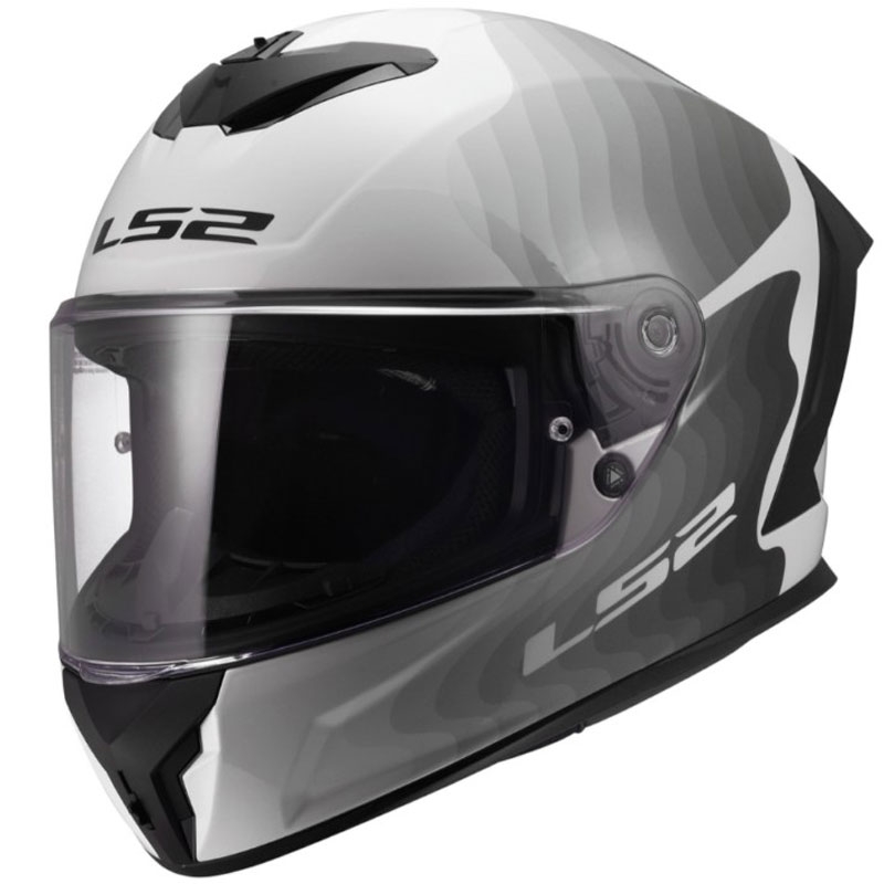 LS2 FF820 Rapid III Flow kaciga za motocikle s punim licem, sjajna bijelo-siva