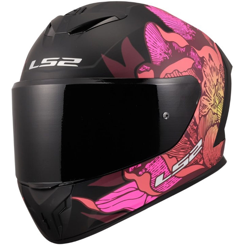 Integralna motociklistička kaciga LS2 FF820 Rapid III Poppies II mat crno-roza