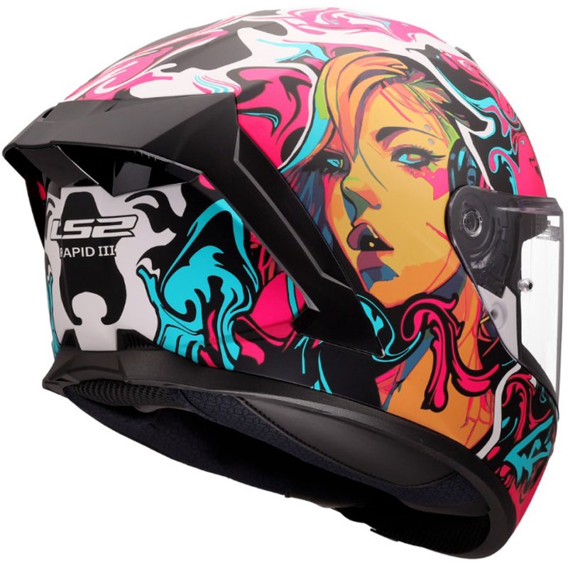 Integralna motociklistička kaciga LS2 FF820 Rapid III Cyberg mat ljubičasto-plavo-zelena