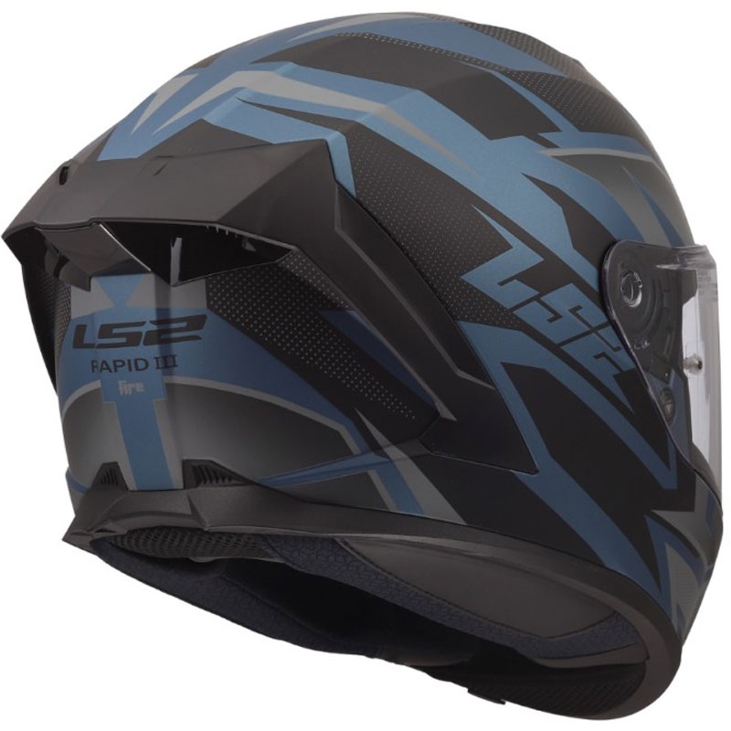 LS2 FF820 Rapid III Xtrem integralna motociklistička kaciga mat crno-plavo-petrolej