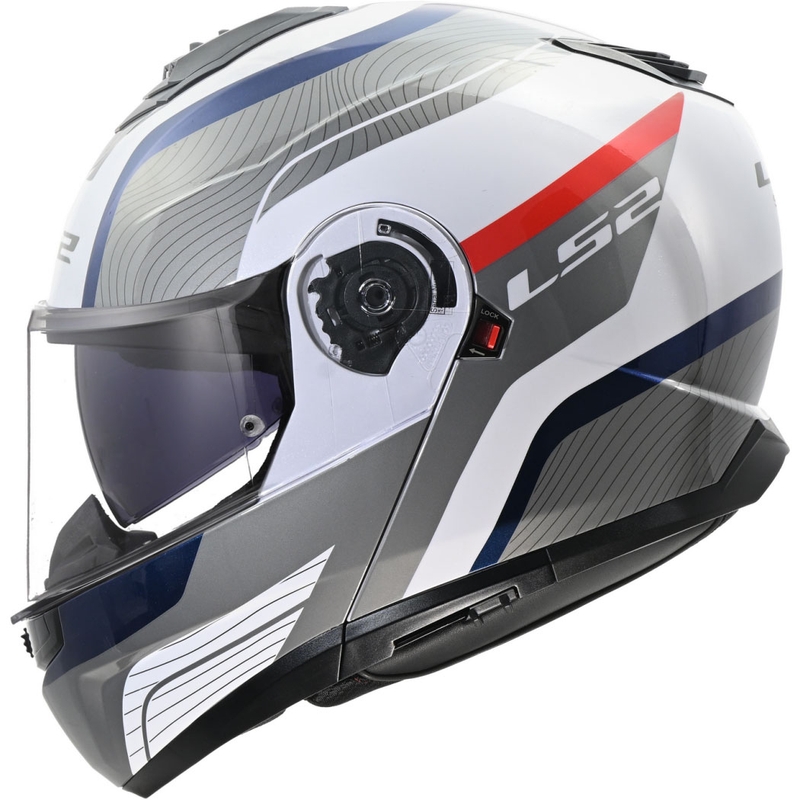 Kaciga na preklop LS2 FF908 Strobe II Monza sjajna bijelo-plavo-crvena