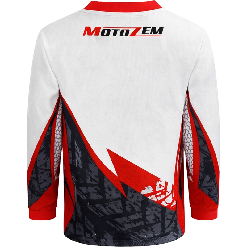 Dječji motokros dres MotoZem Ground MX bijelo-crno-crveni