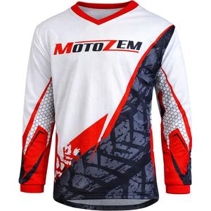 Dječji motokros dres MotoZem Ground MX bijelo-crno-crveni