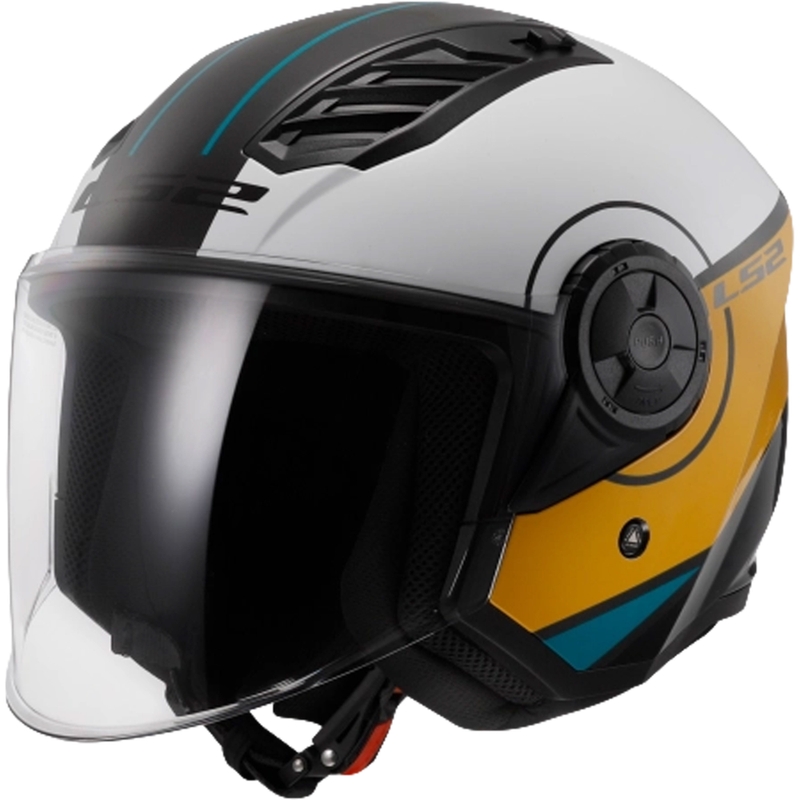 Otvorena motociklistička kaciga LS2 OF616 Airflow II Cover sjajna bijelo-smeđa