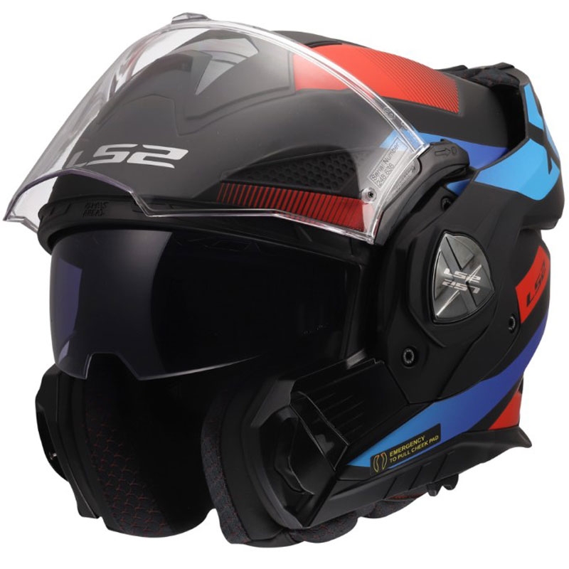 Preklopna motociklistička kaciga LS2 FF901 Advant X Nova mat crno-crveno-plava