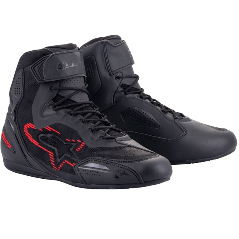 Motorističke čizme Alpinestars Faster-3 Rideknit crne-tamno sive-crvene