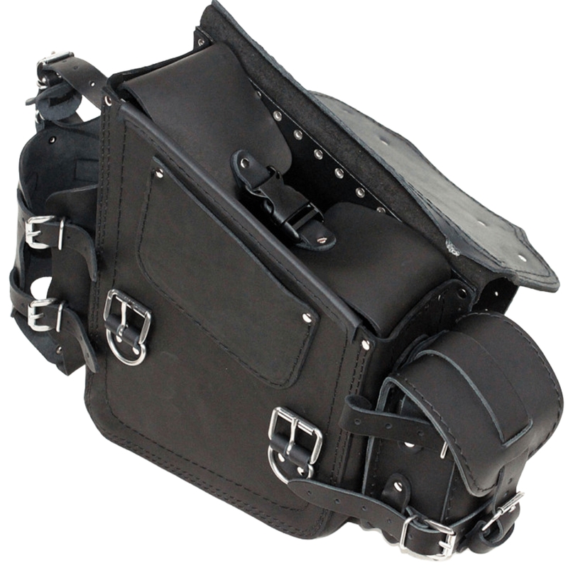 Kožna torba za motocikl RSA S49 HD Softail crna