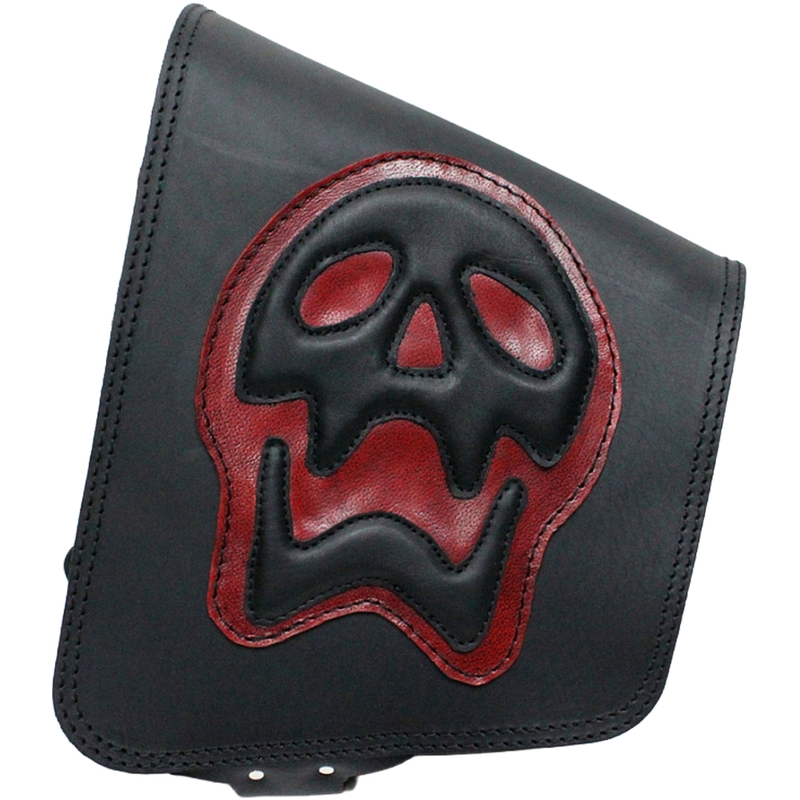 Kožna torba za motocikl RSA S493 Skull HD Softail crno-crvena