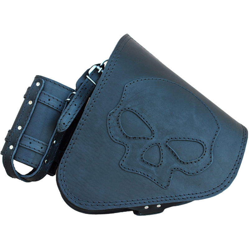 Kožna torba za motocikl RSA S63 Skull HD Softail crna