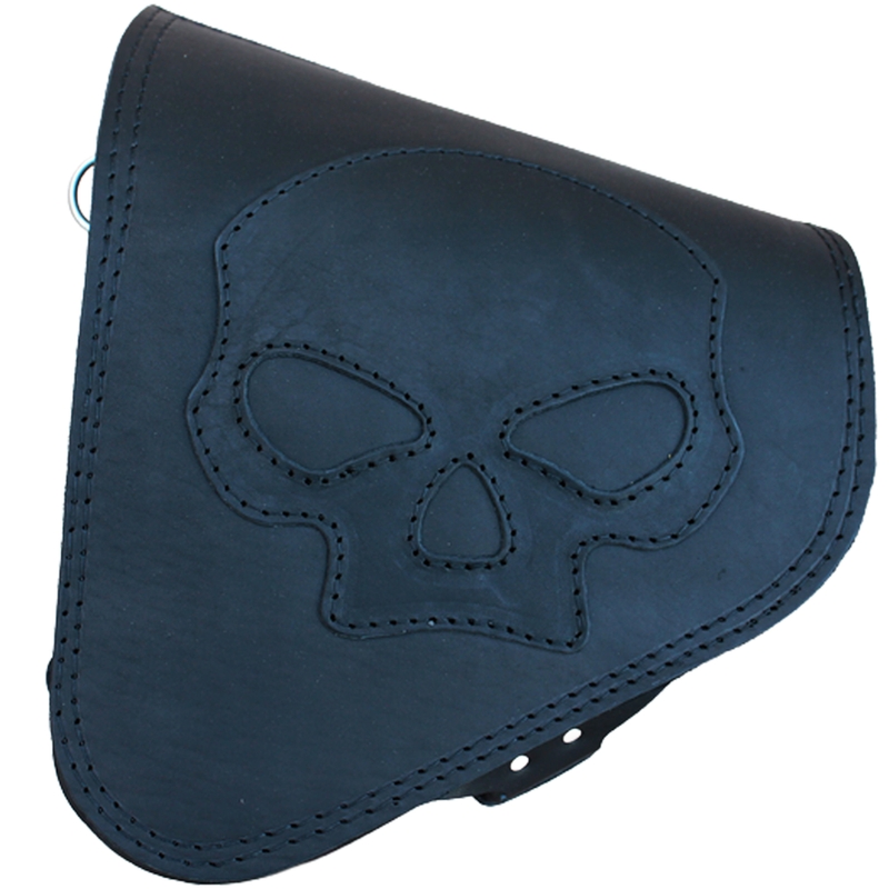Kožna torba za motocikl RSA S63 Skull HD Softail crna