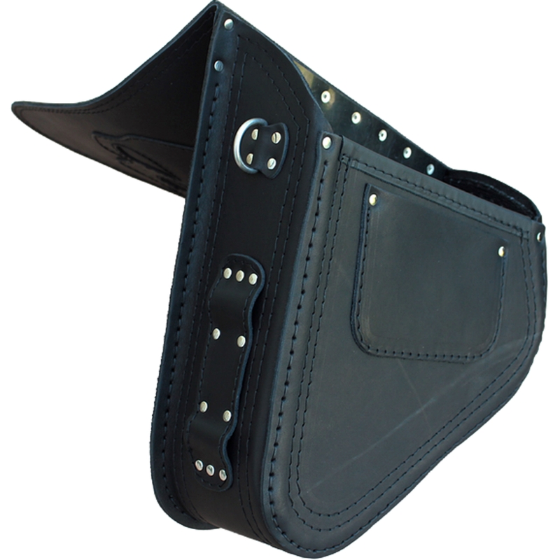 Kožna torba za motocikl RSA S63 Skull HD Softail crna
