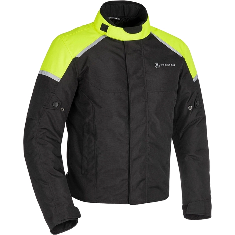 Motociklistička jakna Oxford Spartan Short WP crno-fluo žuta